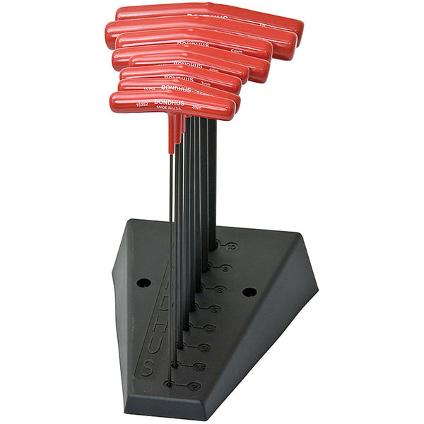 Set 8 Hex T-Handles 9” Length 2-10mm with Stand