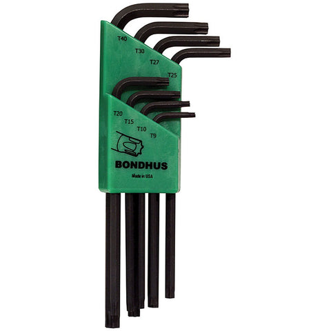 Set 8 Torx L-wrenches - Long Arm (T9-T40)