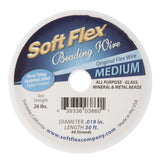 Soft Flex Kink Resistant Knot Tying Hypoallergenic Jewelry Making Wire, 49 Strand Braided Stainless Steel Beading Wire, .019 Medium Diameter, 30 ft Satin Silver Nylon Color Coating