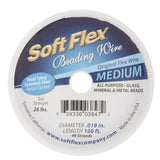 Soft Flex Kink Resistant Knot Tying Hypoallergenic Jewelry Making Wire, 49 Strand Braided Stainless Steel Beading Wire .019 Medium Diameter 100 ft Satin Silver Nylon Color Coating