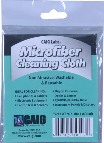 Microfiber Cloth Micro-fiber Cleaning Cloth Hang-tab 6 x 6”