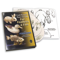 DVD Fur, Feathers and Fins, 3 disc instructional woodcarving DVD, 3 hrs, 41min.