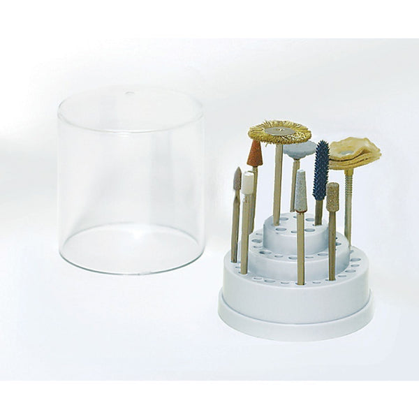 Bur Holder, Small Round, w/ Cover, for 24 1/8” & 24 3/32” Shank Burs