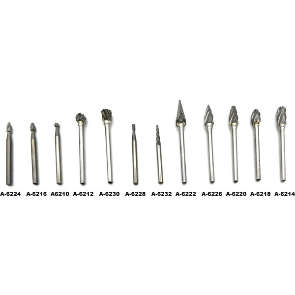 Tungsten Carbide Alumacut Burs 1/8” Shank