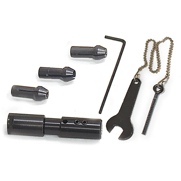 Collet Holder, Right Hand, 5/16” Motor Shaft, with 1/4”, 1/8” & 3/32” Collets with Spring Loaded Pin & Wrench