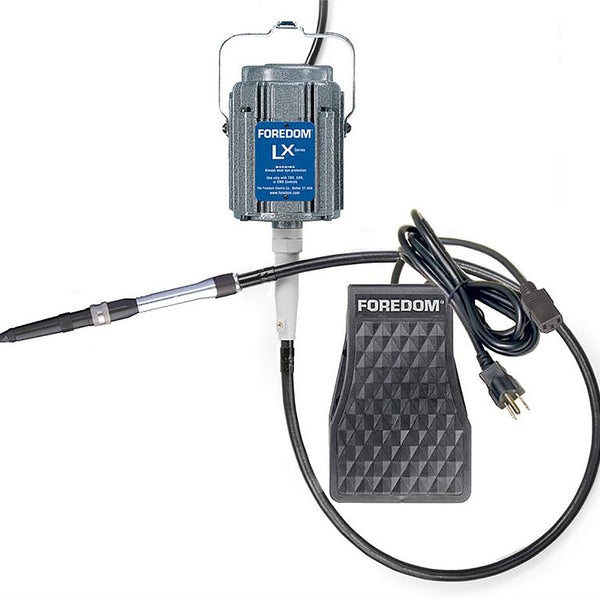 Stone Setting Kit w/ 1/10 hp LX Motor, TXR Plastic Foot Pedal Speed Control, H.15 Hammer Handpiece, HP10212 Carbide Stylus,and More