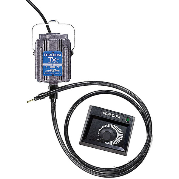 TX 1/3 hp Motor with 60” Square Drive Heavy Duty Shaft & Sheath, EMX Plastic Table Top Dial Speed Control, 115v