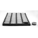 Gem Holders 36pc w/Snap on Lids in Black Foam, 1.5”x.75”
