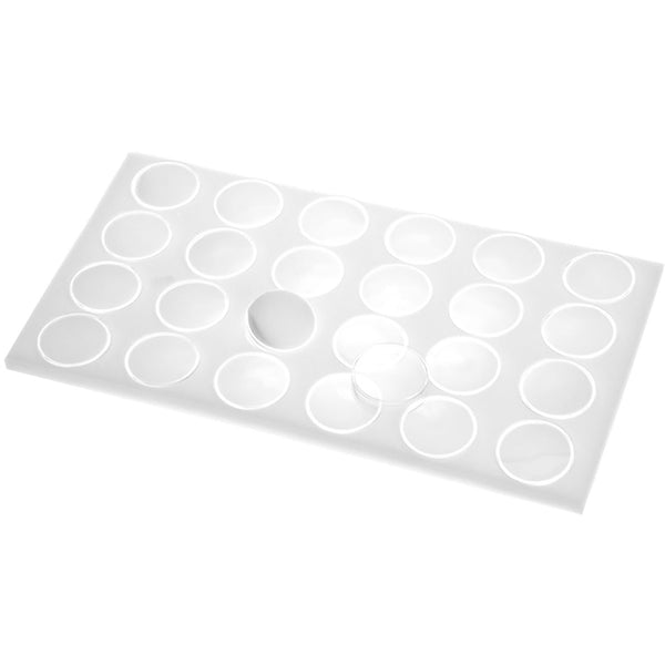 Gem Holder in White Foam - Round, 44mm, 14x7.5”, 24 Pc