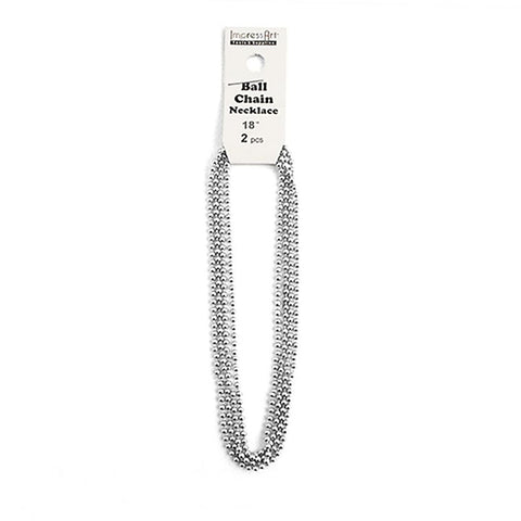 ImpressArt - Ball Chain Necklace, Aluminum, 18”, 2 pack
