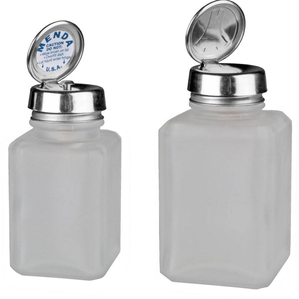 Menda - Pure-Touch, SS, Square Glass Clear Frosted 4oz & 6oz