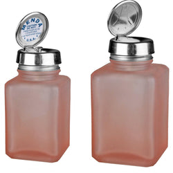 Menda - Pure-Touch, SS, Square, Glass Frosted Pink 4oz & 6oz