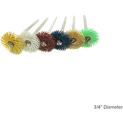 3M™ Radial 3/4” 4-ply Mini Brush 6 Grade Set Mounted On 3/32” Mandrels