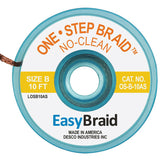 EasyBraid - Desoldering Braid, One Step, 0.025" - 0.125"