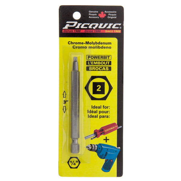 Bit, 3” Powerbit Carded - 2 Robertson (square head)