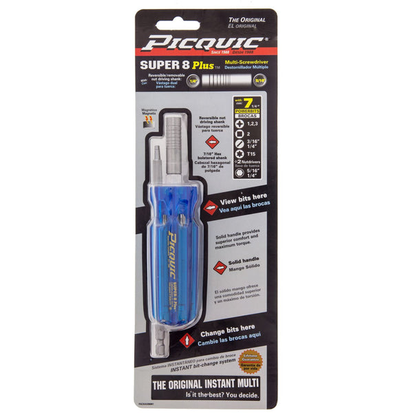 SUPER 8 Plus Full-size 9 in 1 Multibit Screwdriver/Nutdriver