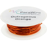 Copper Wire, Silver Plated Parawire 26ga Outrageous Orange 150' Roll