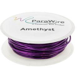 Copper Wire, Silver Plated Parawire 18ga Amethyst 25' Roll
