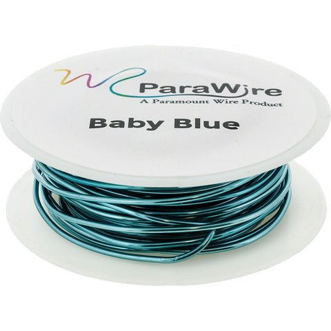 Copper Wire, Silver Plated Parawire 20ga Baby Blue 40' Roll