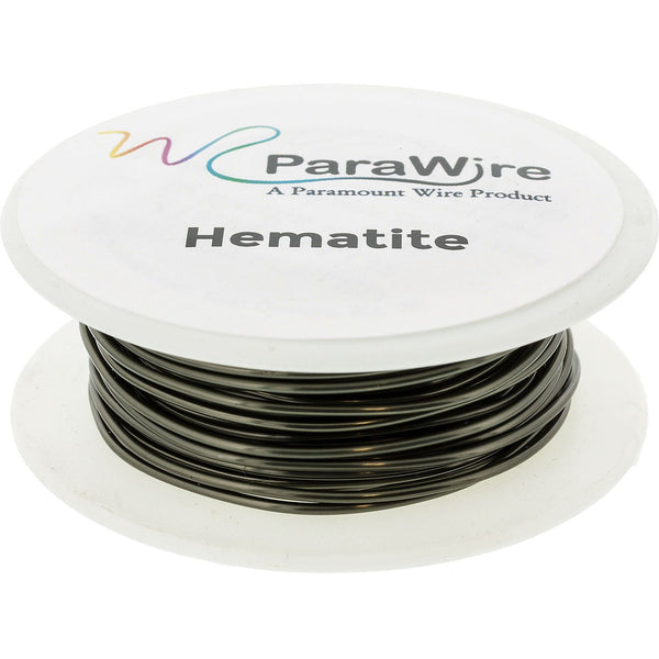 Wire, ParaWire™, enameled copper, hematite, round, 26 gauge. Sold
