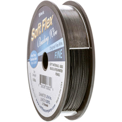 Soft Flex Kink Resistant Knot Tying Beading Jewelry Making Wire, 21 Strands of Braided Stainless Steel Beading Wire, .014 Fine Diameter, 30 ft Black Nylon Color Coating