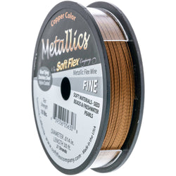 Soft Flex Kink Resistant Knot Tying Hypoallergenic Jewelry Making Wire, 21 Strands of Braided Stainless Steel Beading Wire, .014 Fine Diameter, 30 ft Copper Nylon Color Coating