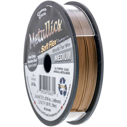 Soft Flex Kink Resistant Knot Tying Hypoallergenic Jewelry Making Wire, 49 Strand Braided Stainless Steel Beading Wire, .019 Medium Diameter, 30 ft Copper Color Nylon Coating