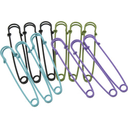 Safety Pin Set - Assorted Colors, 4”, 12 Pc