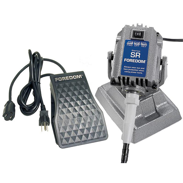 1/6 hp SRB Bench Mount Motor with Standard Shaft & Sheath and FCT-1 Plastic Foot Pedal Speed Control, 115v