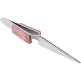 Jeweler's Basics® - Tweezers, Cross Lock Straight With Fiber Grips - 6.5"