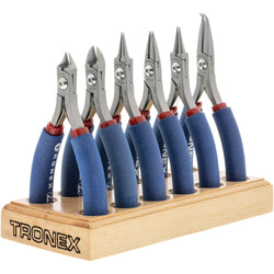 Pliers Set - Tronex 6 Pieces Fine Wire Work Set With Wood Stand (Standard Handles)