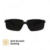 Welding Glasses - 3M Safety Glasses, Solus 2000 Series, Anti-Scratch, IR Shade 5.0 Gray Lens, Black/Green Temples
