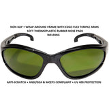 Welding Glasses - Edge SW11-IR5 Dakura Wrap-Around Safety Glasses, Anti-Scratch, Non-Slip, UV 400, Military Grade