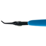 Grounded Pliers - Xuron® Tweezer Bent Nose 1.3mm Wide (450BN) For Micro Welders - Blue or Black Handles